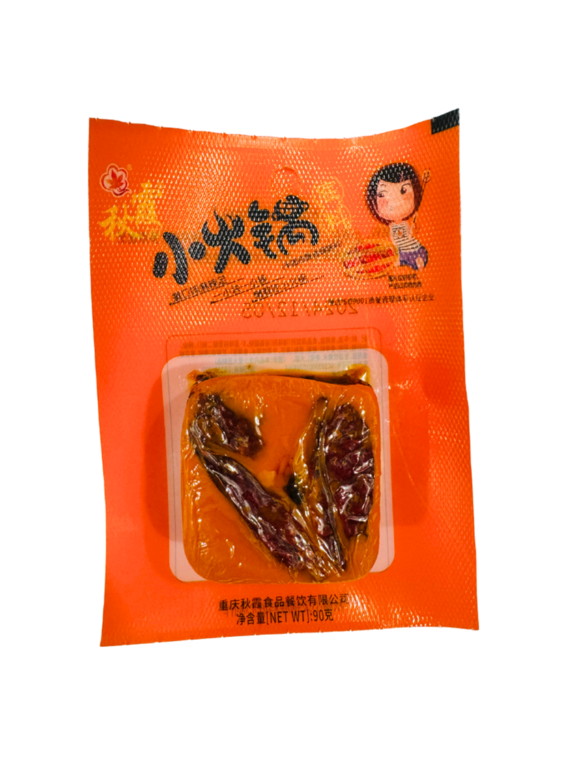 中國大陸  秋霞 老火鍋底料 90公克/袋 牛油老火鍋 冒菜麻辣燙底料 重口味 麻辣