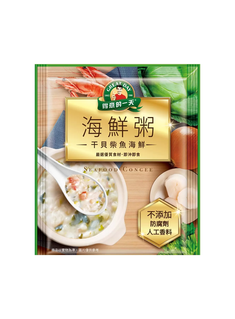 得意的一天 干貝柴魚海鮮粥 每小包40公克 桂格 好市多 Seafood Congee